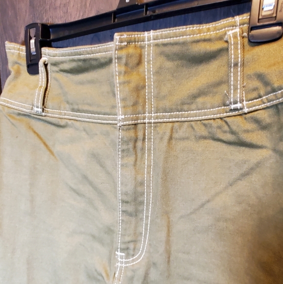 FOREVER 21 Olive Khaki denim mini Skirt Sz XL cotton Retro style mini like new - Picture 3 of 7